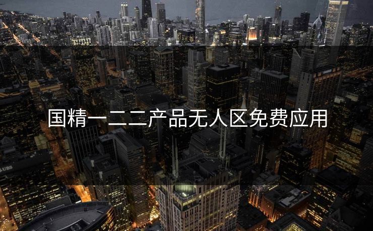 国精一二二产品无人区免费应用