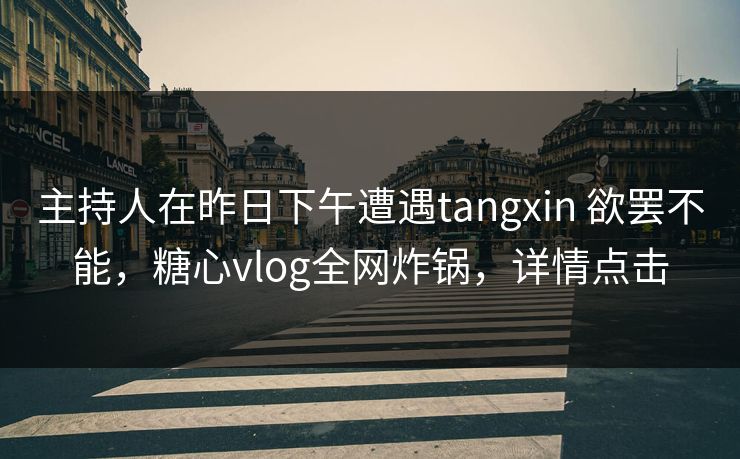主持人在昨日下午遭遇tangxin 欲罢不能，糖心vlog全网炸锅，详情点击