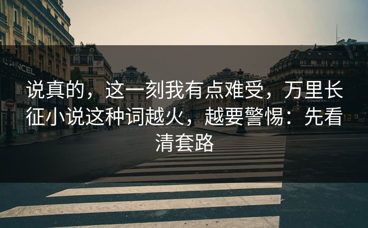 说真的，这一刻我有点难受，万里长征小说这种词越火，越要警惕：先看清套路