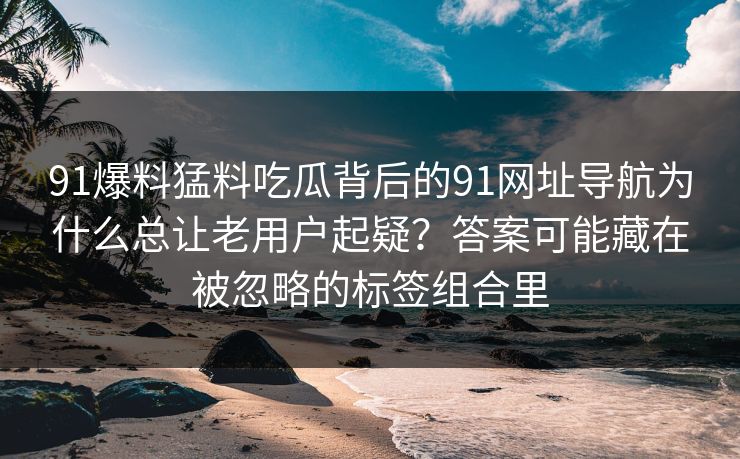 91爆料猛料吃瓜背后的91网址导航为什么总让老用户起疑？答案可能藏在被忽略的标签组合里